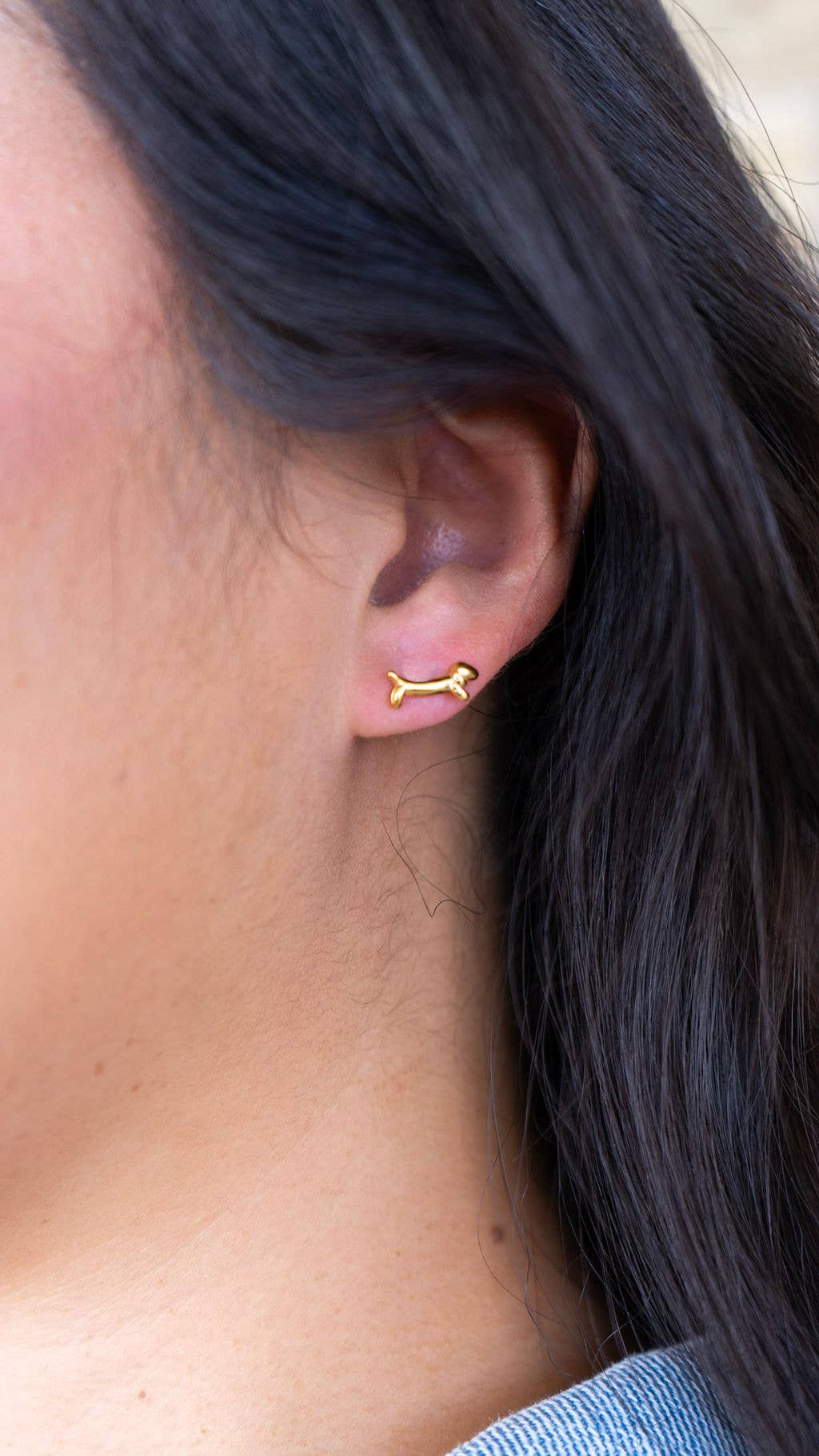 Luxe Dainty Dachshund Studs - Gold // Earrings, Jewelry, Dog