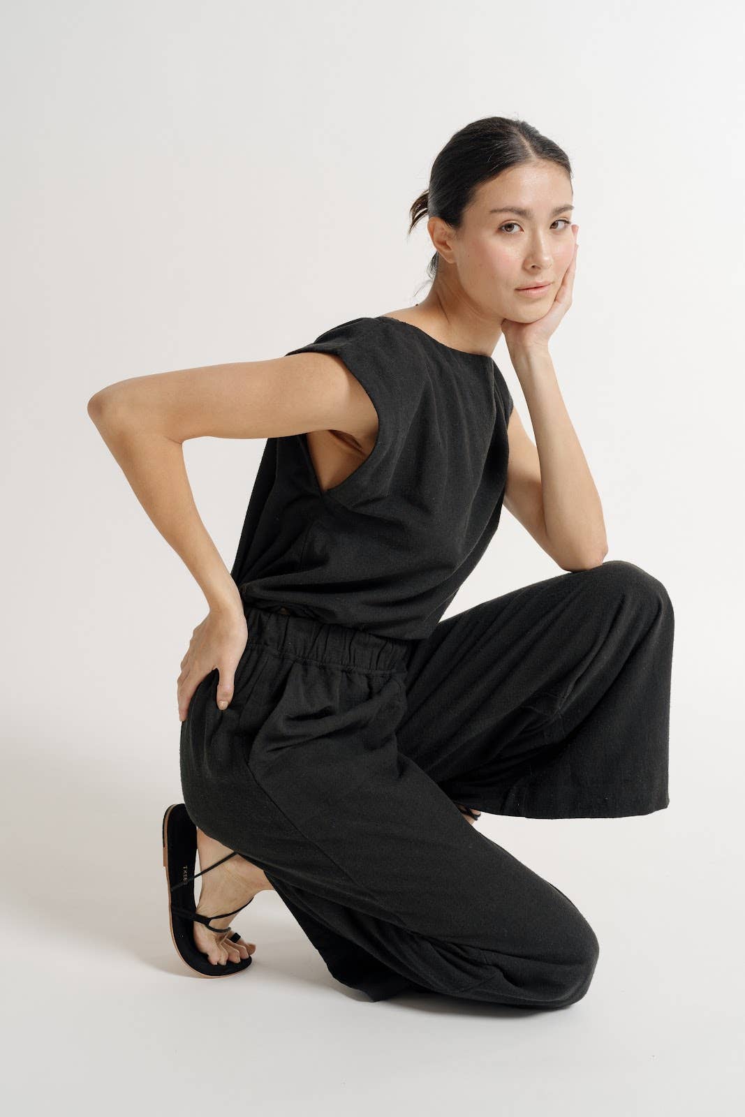 Crop Pant, black silk noil / Everyday