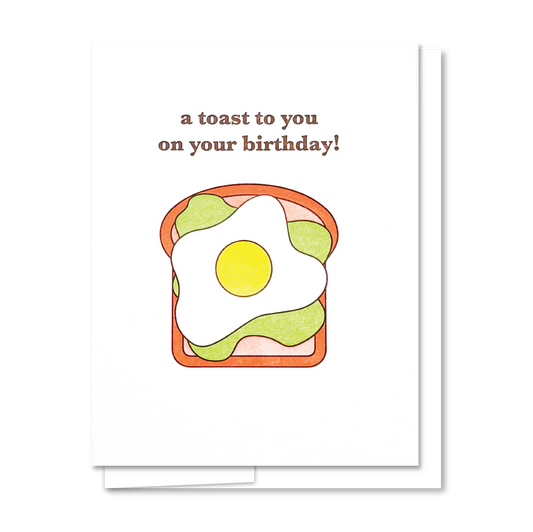 Birthday Toast - Letterpress Birthday Greeting Card