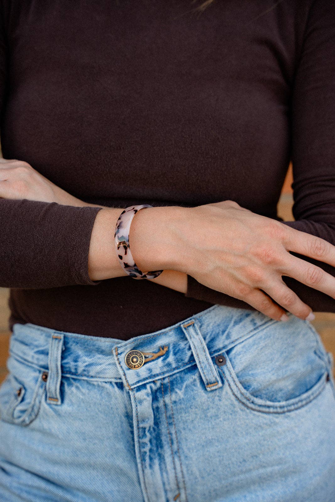 Brynn Bracelet - Blonde Tortoise - Small // Cuff Bangle