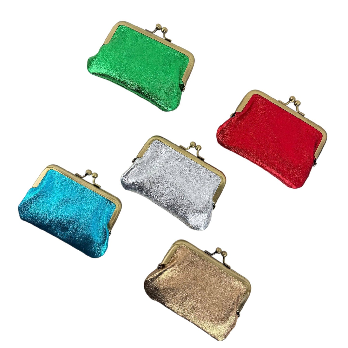 Italian Metallic Leather Wallet with Click