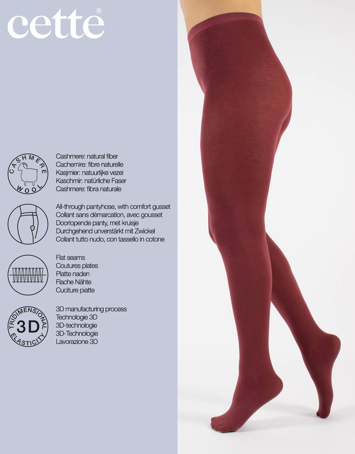 Cashmere Wool Tights 150 DEN | 3 Colors