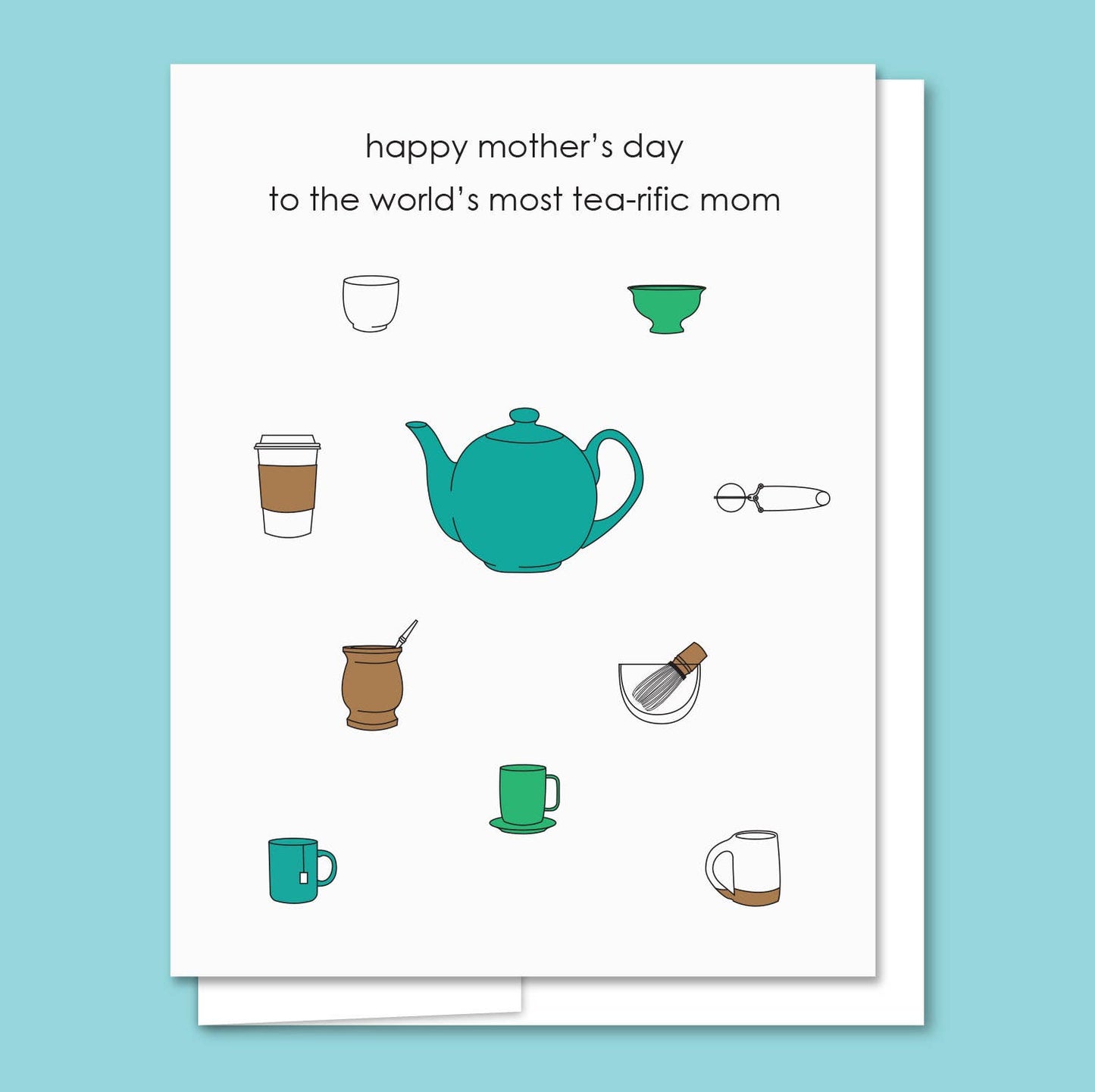 Tea-rific Mom - Letterpress Mother's Day Card