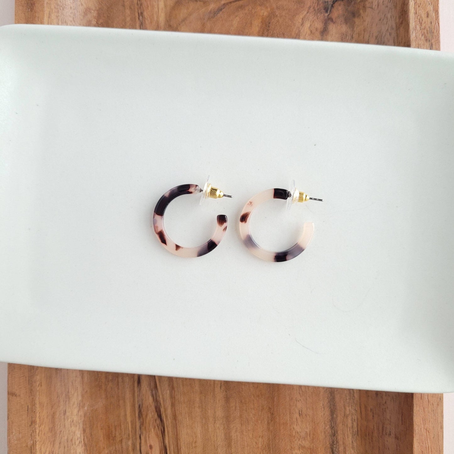 Cam Mini Hoops - Blonde Tortoise // Jewelry, Earrings, Fall