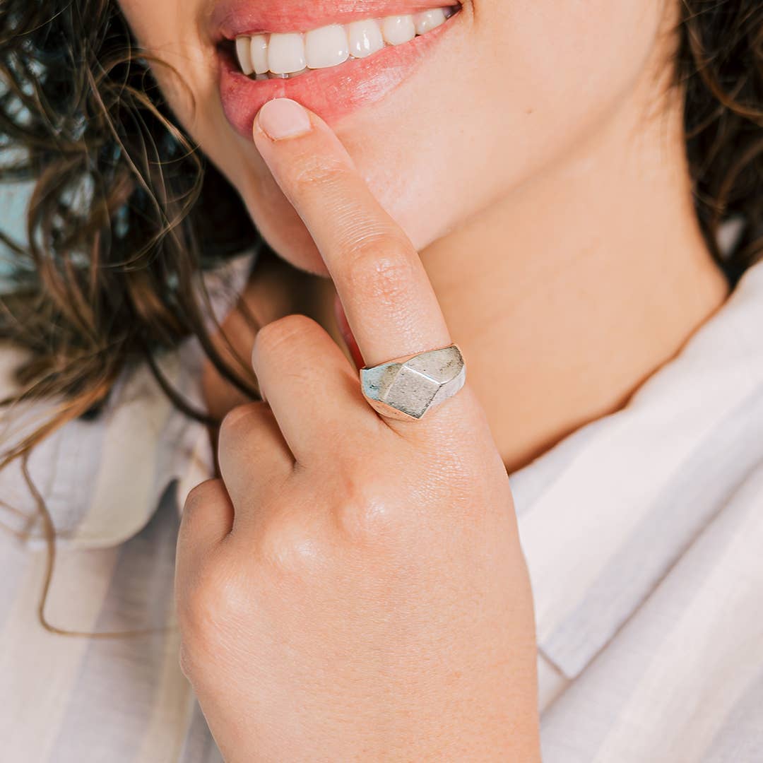 Silver Facet Ring