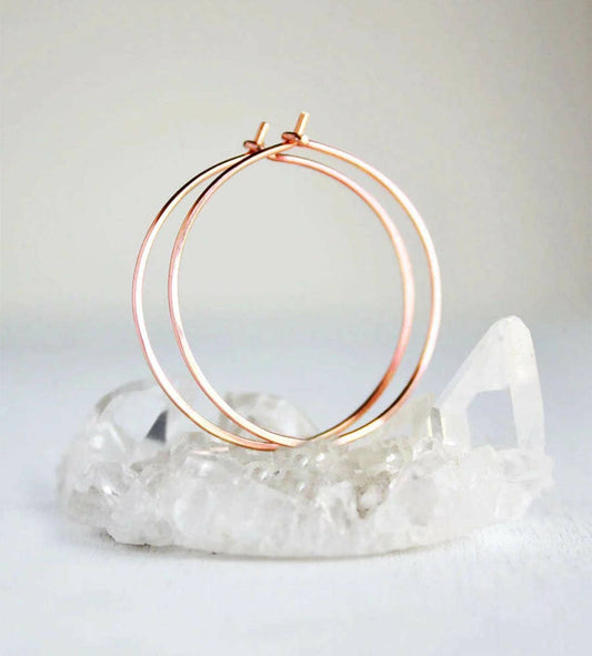 Big Hoop Earrings 14K Rose Gold Filled Handmade | RGFH