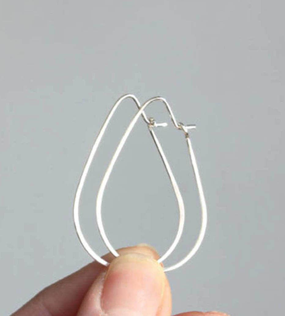 Teardrop Hoop Earrings | Sterling Silver