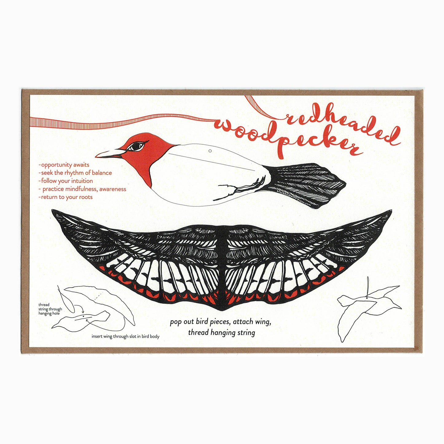 Woodpecker pop-out bird card