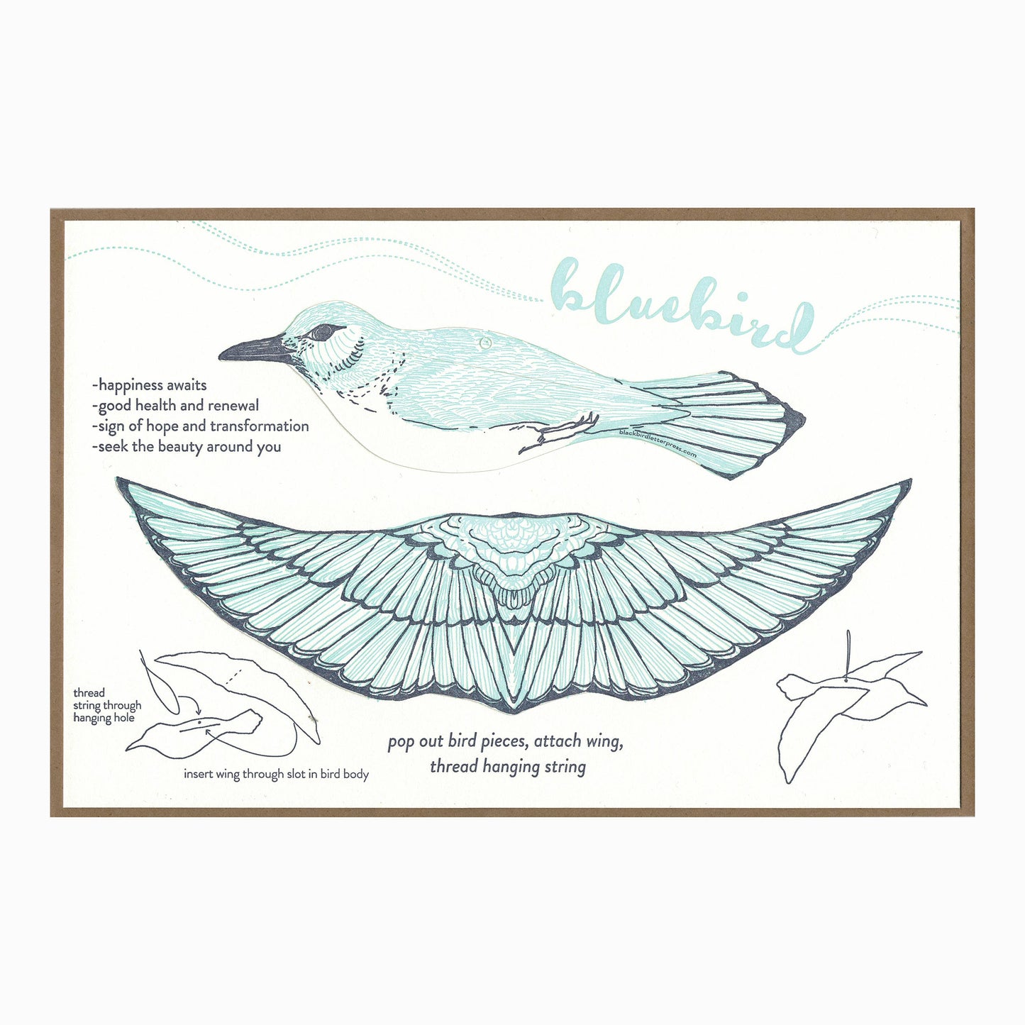 Bluebird pop-out bird card
