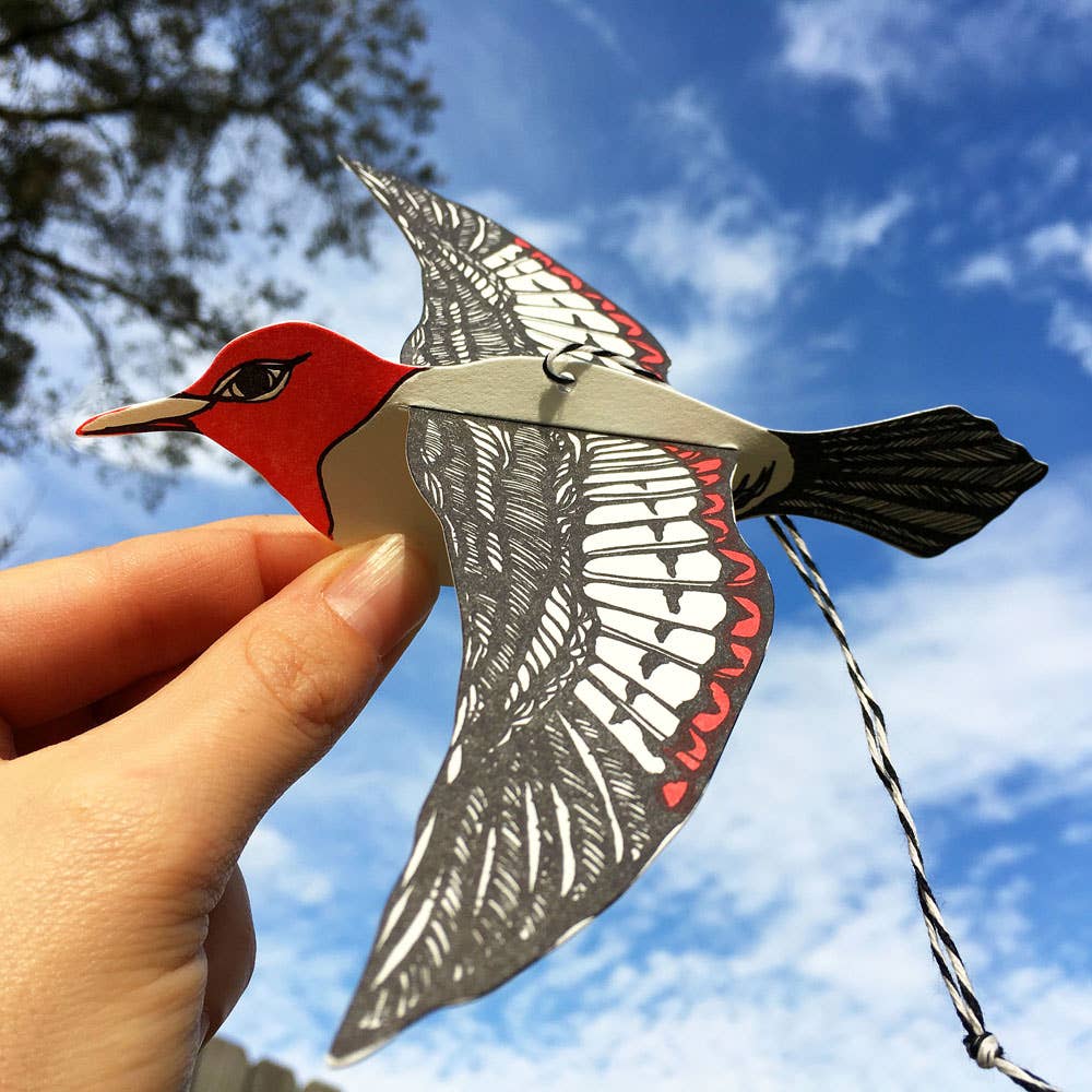 Woodpecker pop-out bird card
