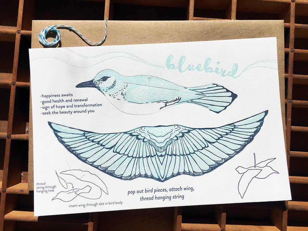 Bluebird pop-out bird card