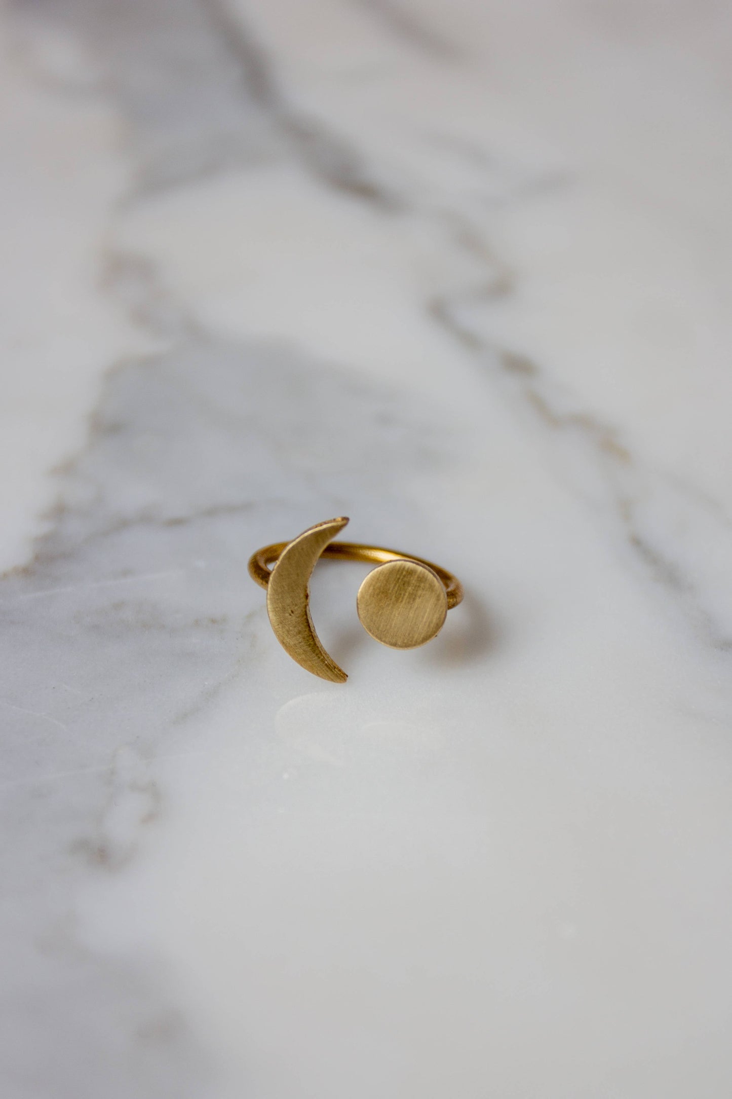 Brass Adjustable Moon Ring (#Oc01)