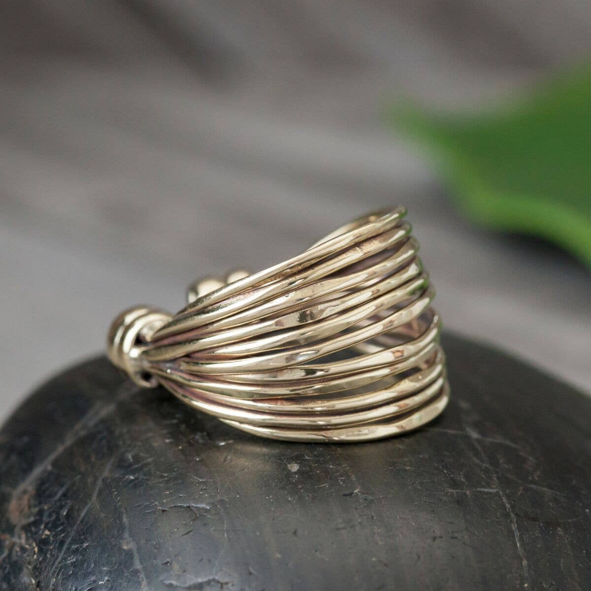 Adjustable Brass Bramble Ring