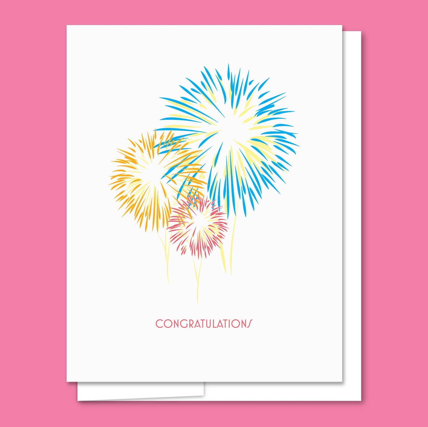Fireworks - Letterpress Congratulations Card