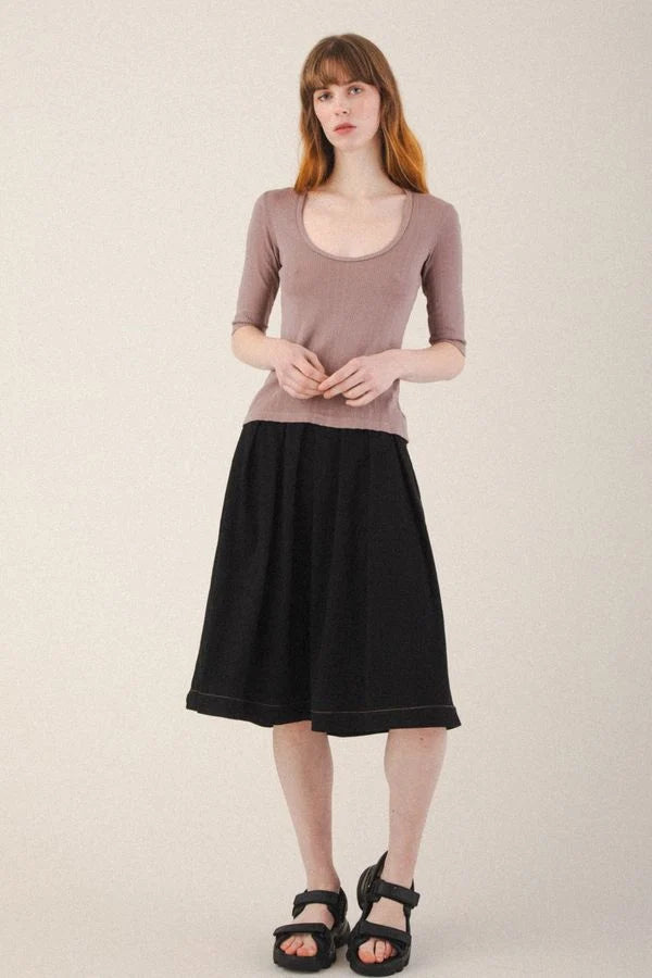 Prairie Underground Pointelle Scoop Top | Mauve Mist
