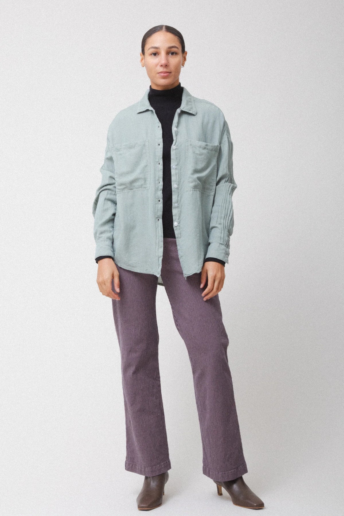 Prairie Underground Whispering Silk Shirt | Eucalyptus