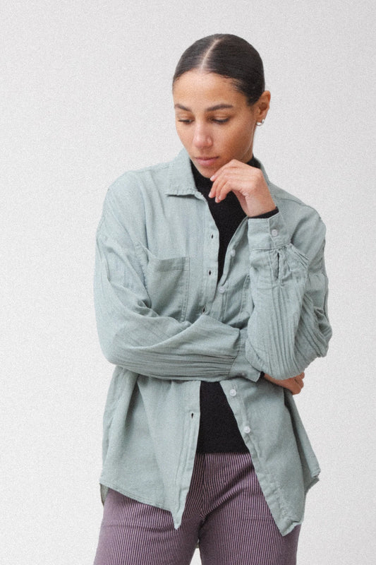 Prairie Underground Whispering Silk Shirt | Eucalyptus