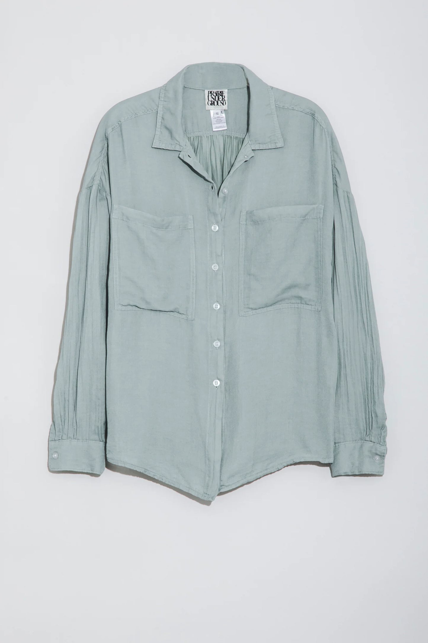 Prairie Underground Whispering Silk Shirt | Eucalyptus