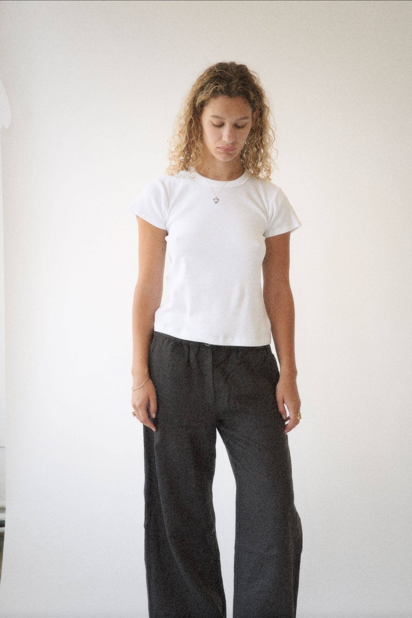 Washed Linen Trouser | Black