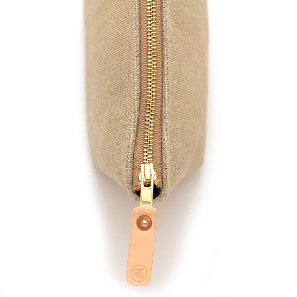 Gold & Flax Basketweave Travel Clutch