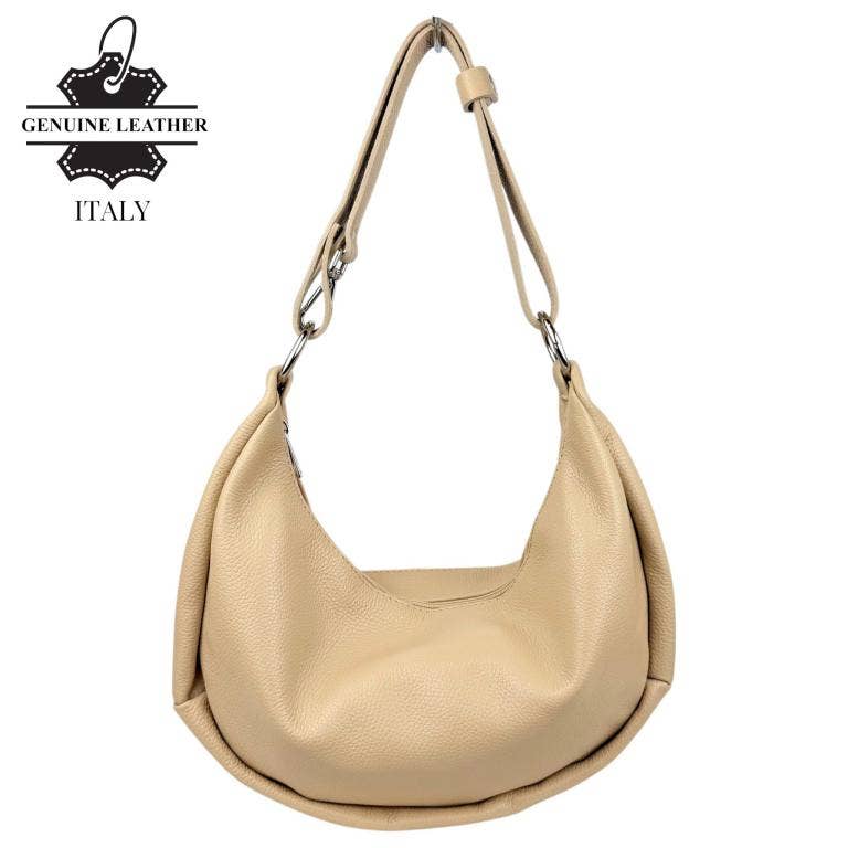 Italian Leather Crescent Design Shoulder Bag 58038