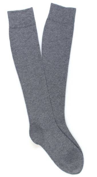 KLUE Cotton Knee High plain socks | GREY