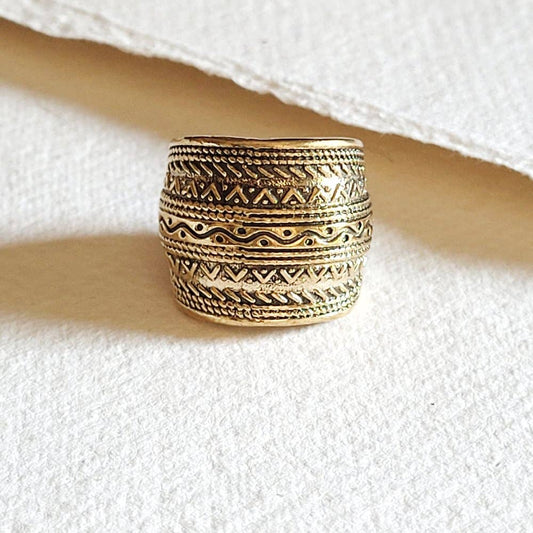 Brass ring intricate design adjustable ndmade