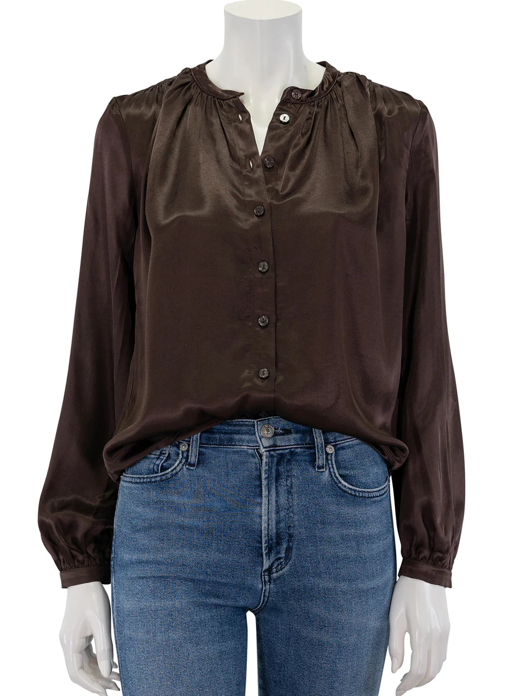 Trishia Shirred Blouse | Coffee