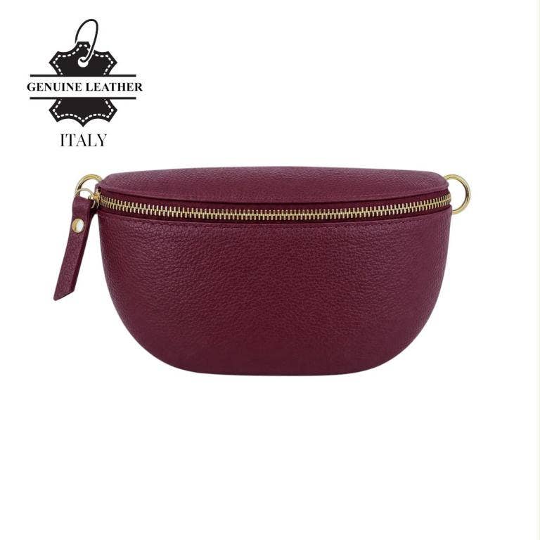 Italian Mini Leather Crossbody Waist Bag