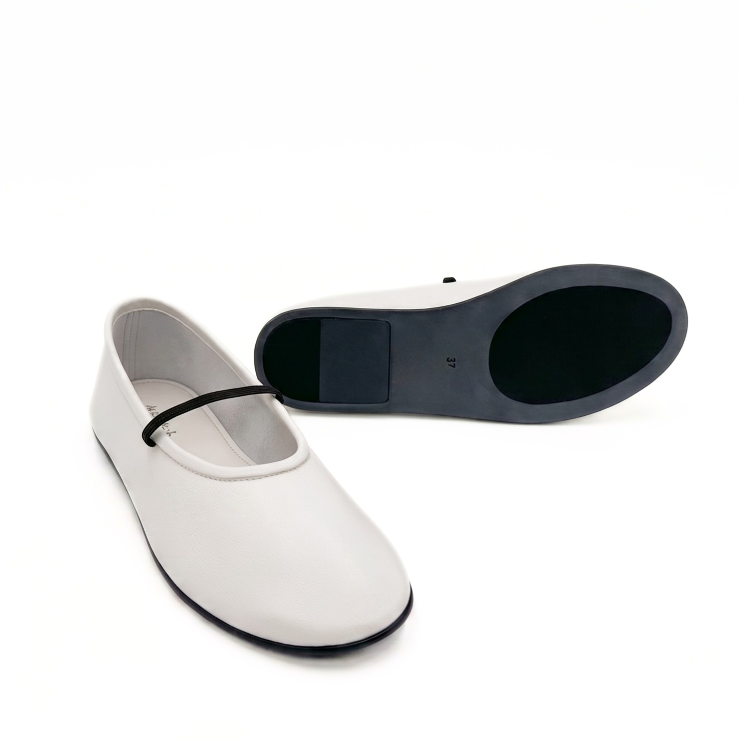 Amber White Elastic Mary Janes