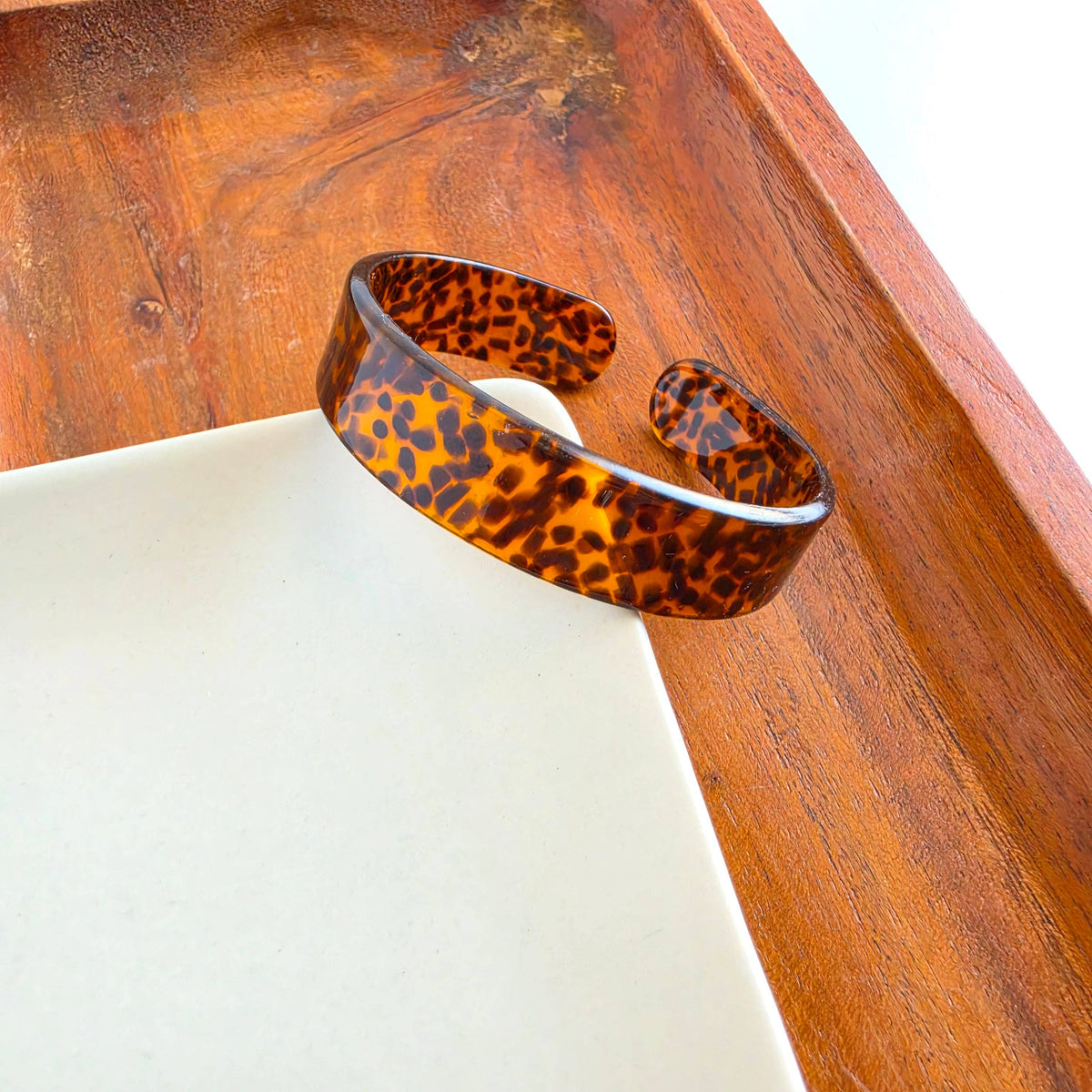 Brynn Bracelet - Amber Dot - Small // Acrylic Cuff Bangle
