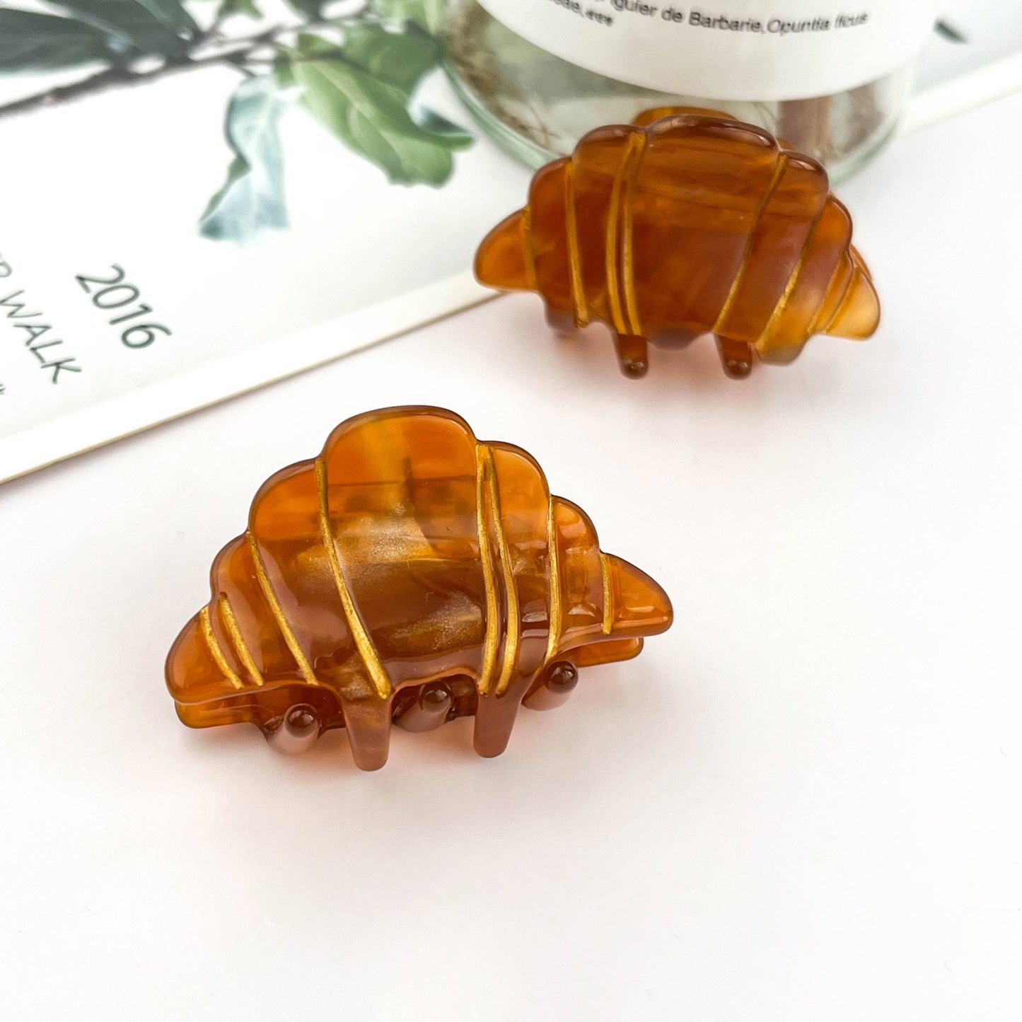 Mini Cute Croissant Hair Claw Clip