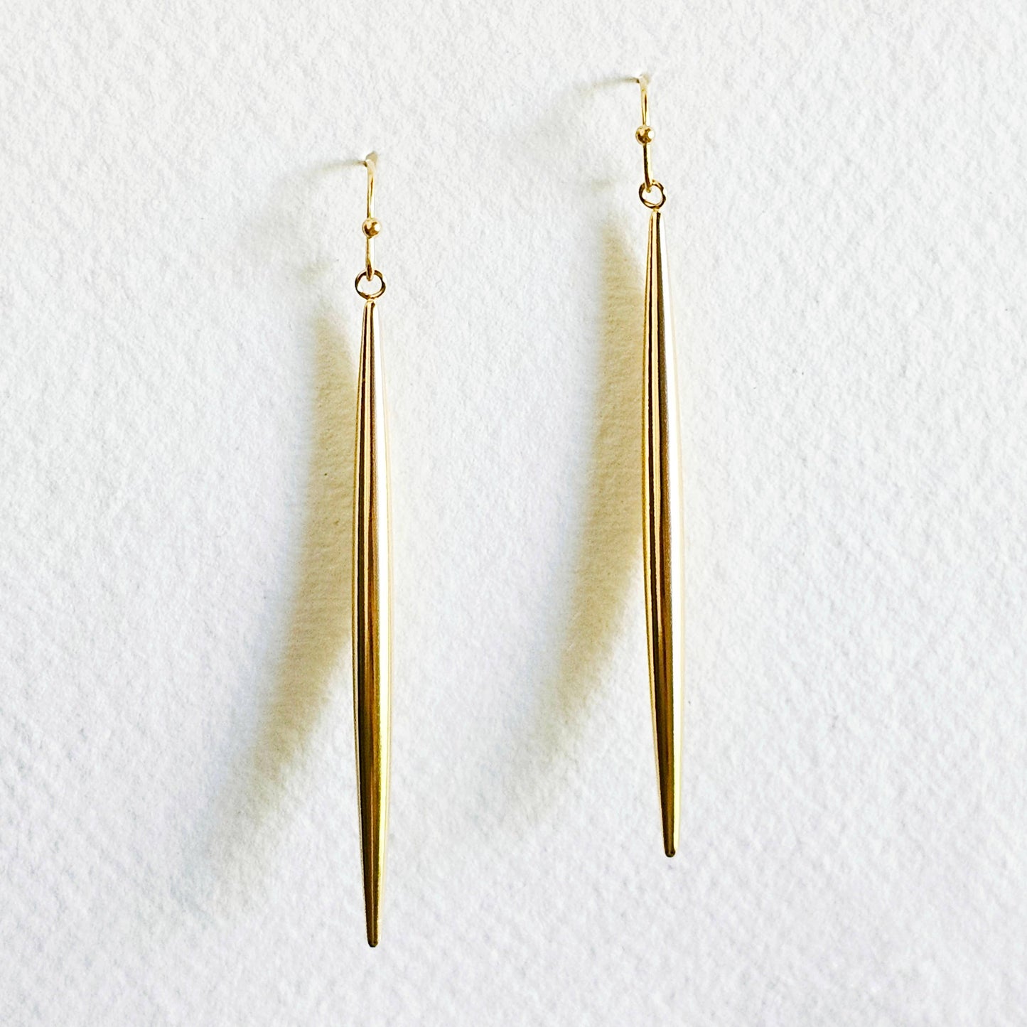 Long needle spear spike earrings 18kt high quality #BX18