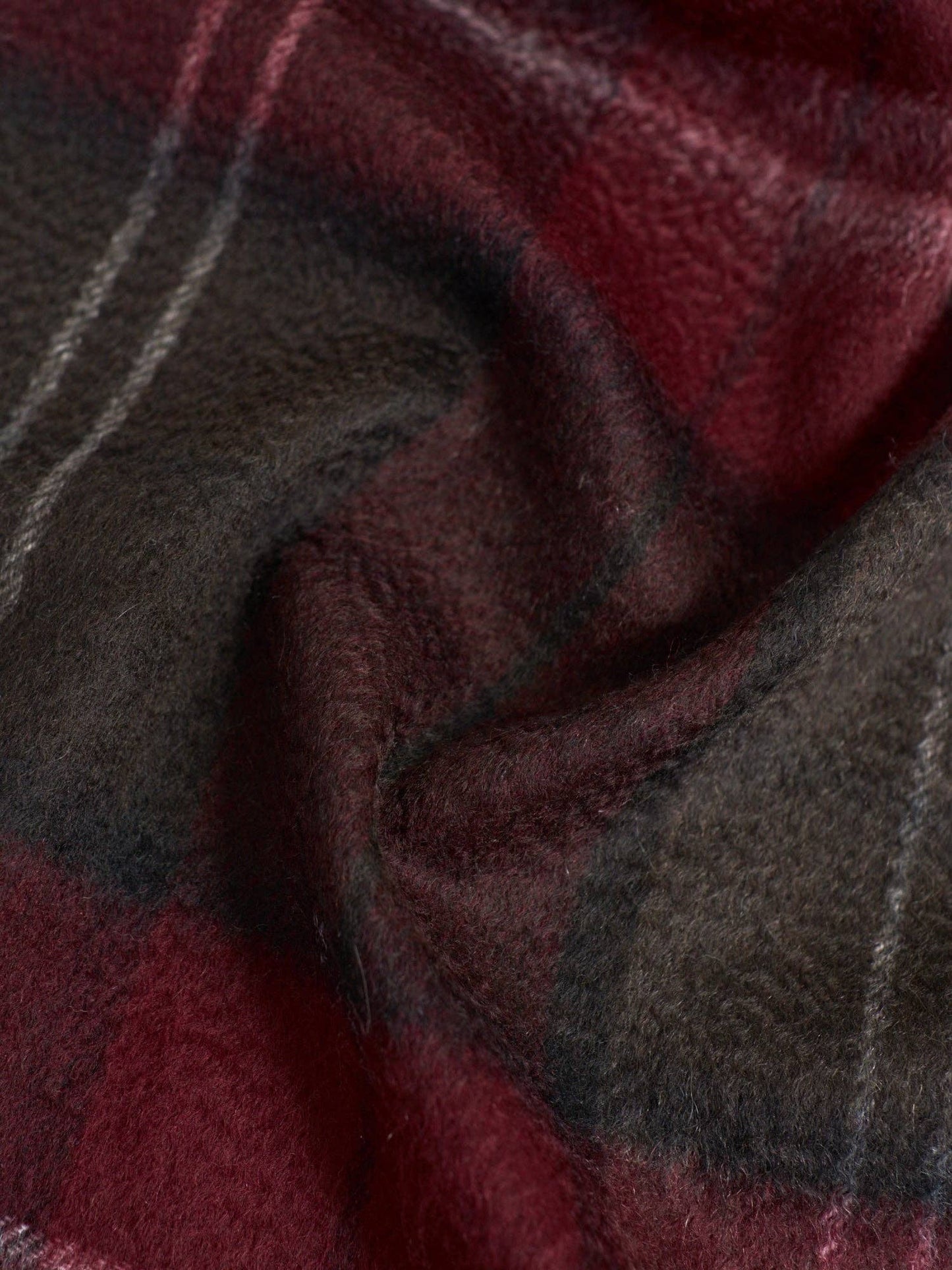 "Plaid" Cashmere Scarf - Dark Red