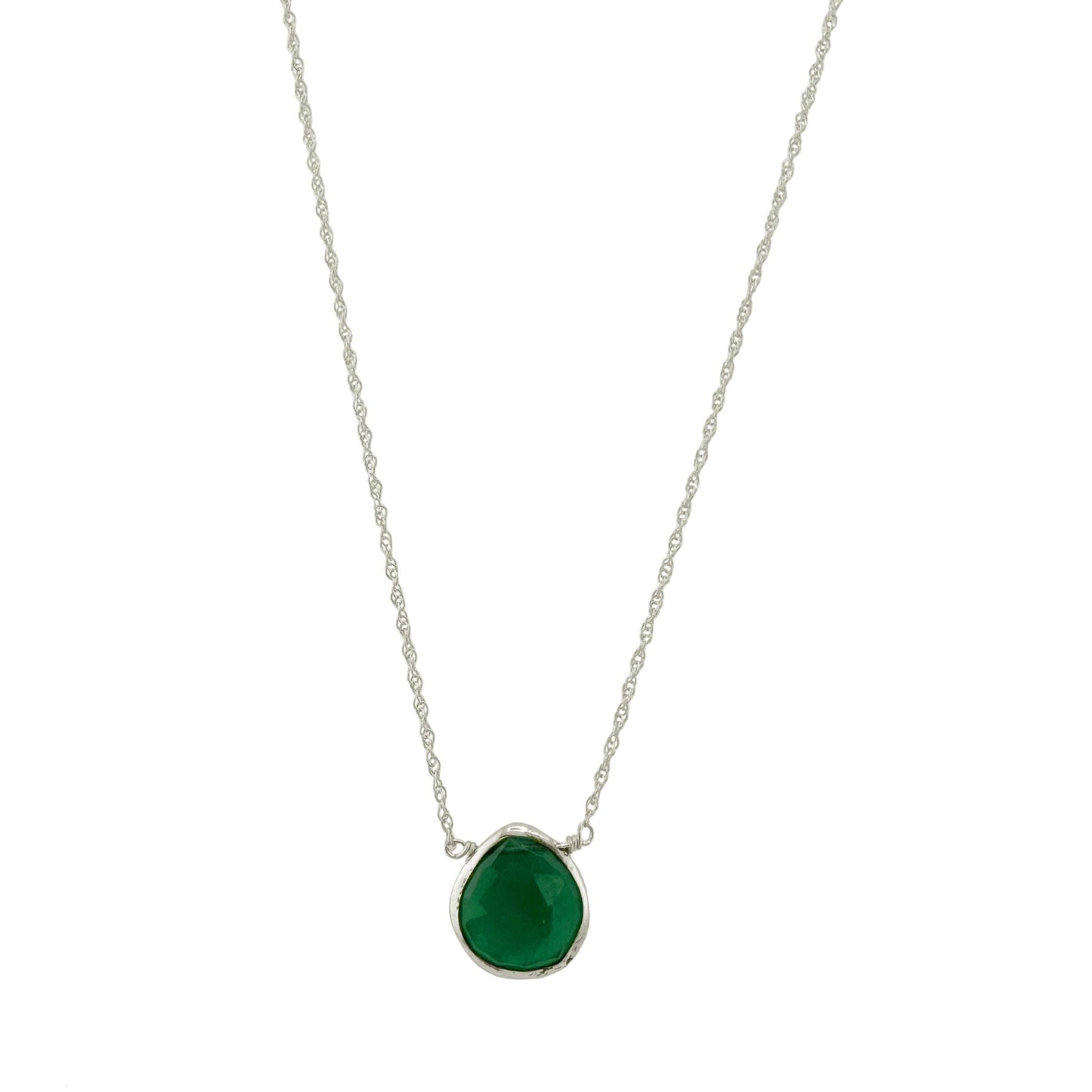 ONYX -Small Green Necklace in Silver
