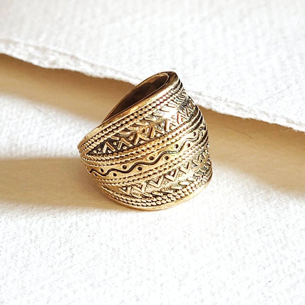 Brass ring intricate design adjustable ndmade