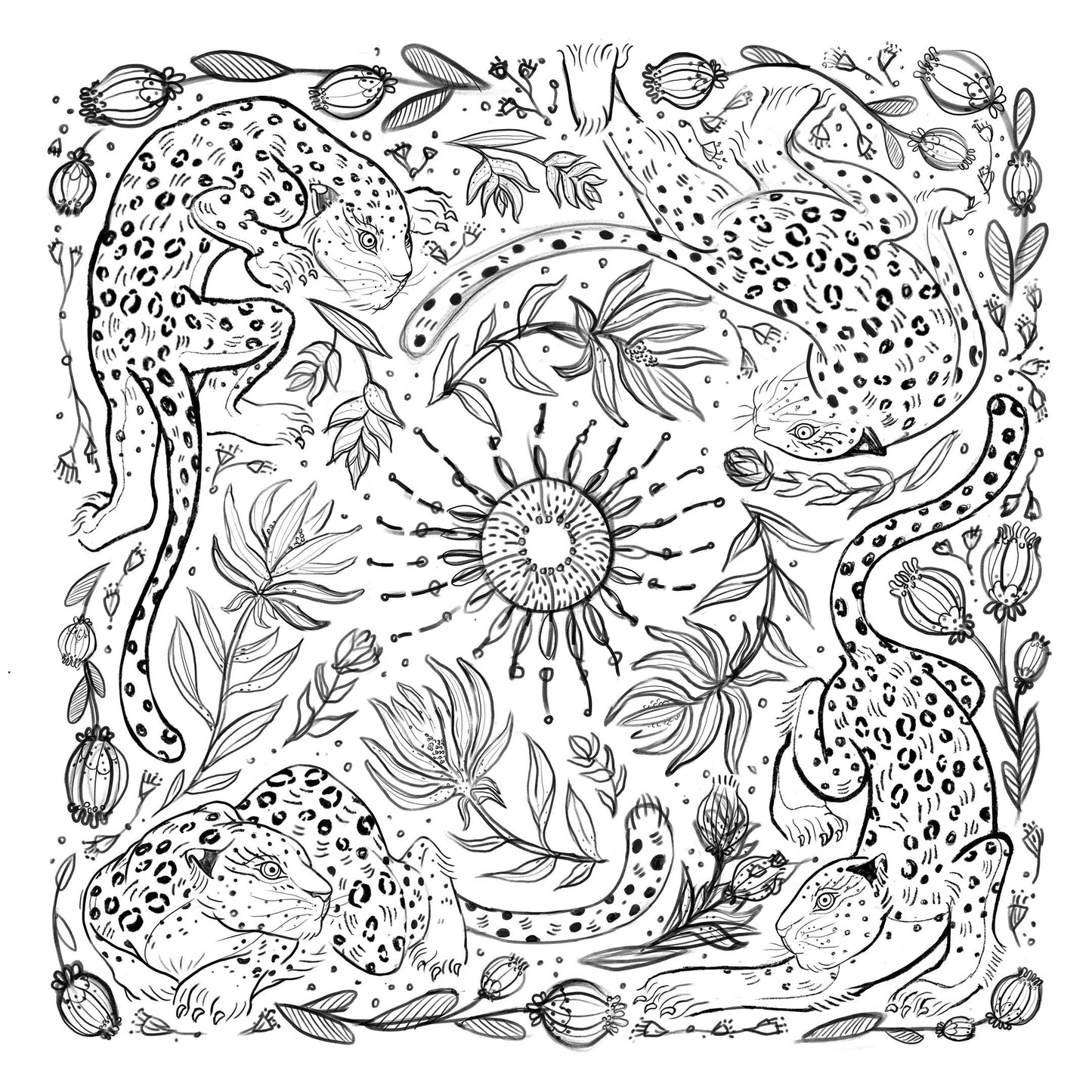 Leopard, and the Sun Bandana Scarf (Off-White/ Redesigned)
