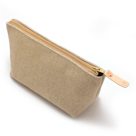 Gold & Flax Basketweave Travel Clutch