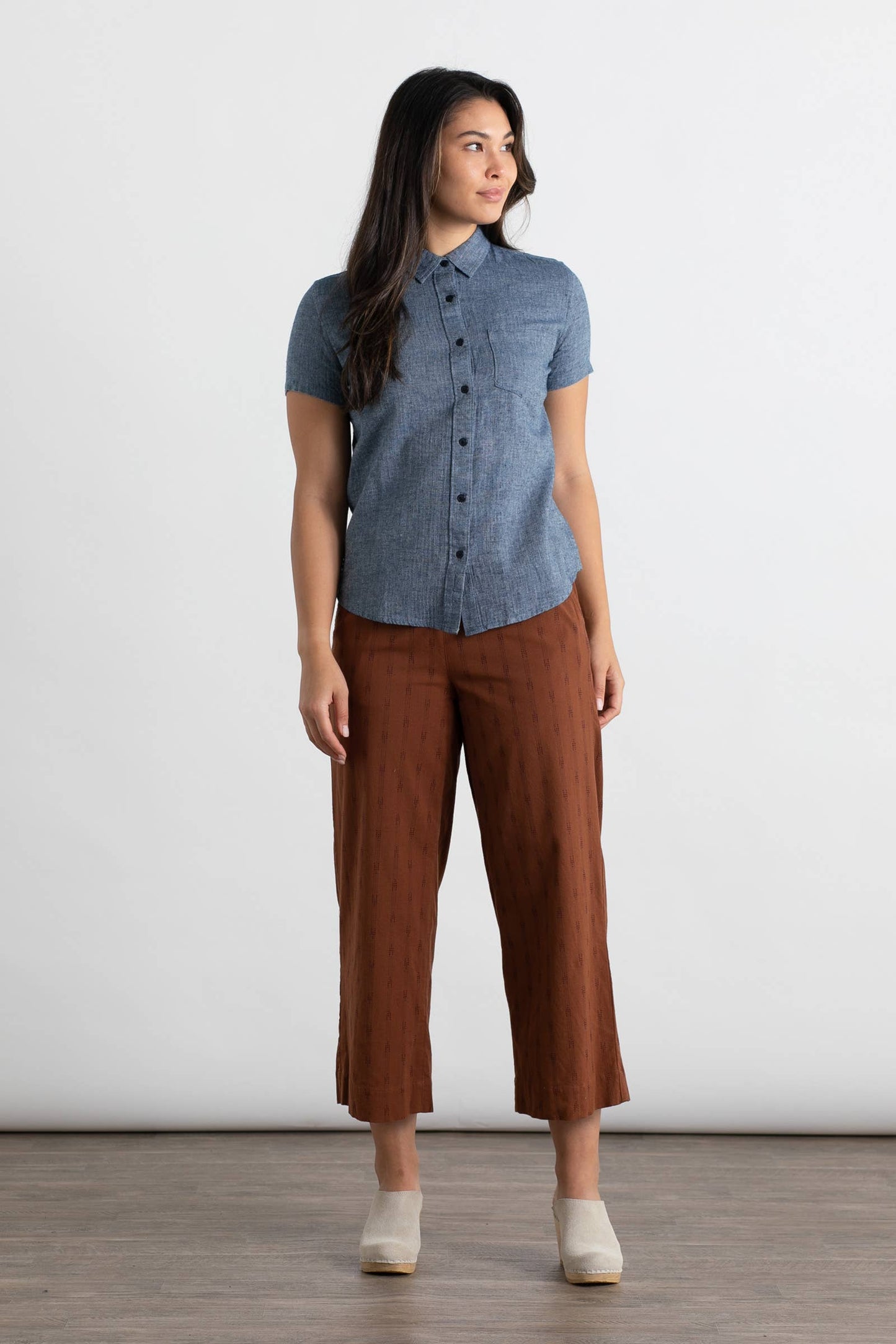 Lana Indigo Herringbone Shirt