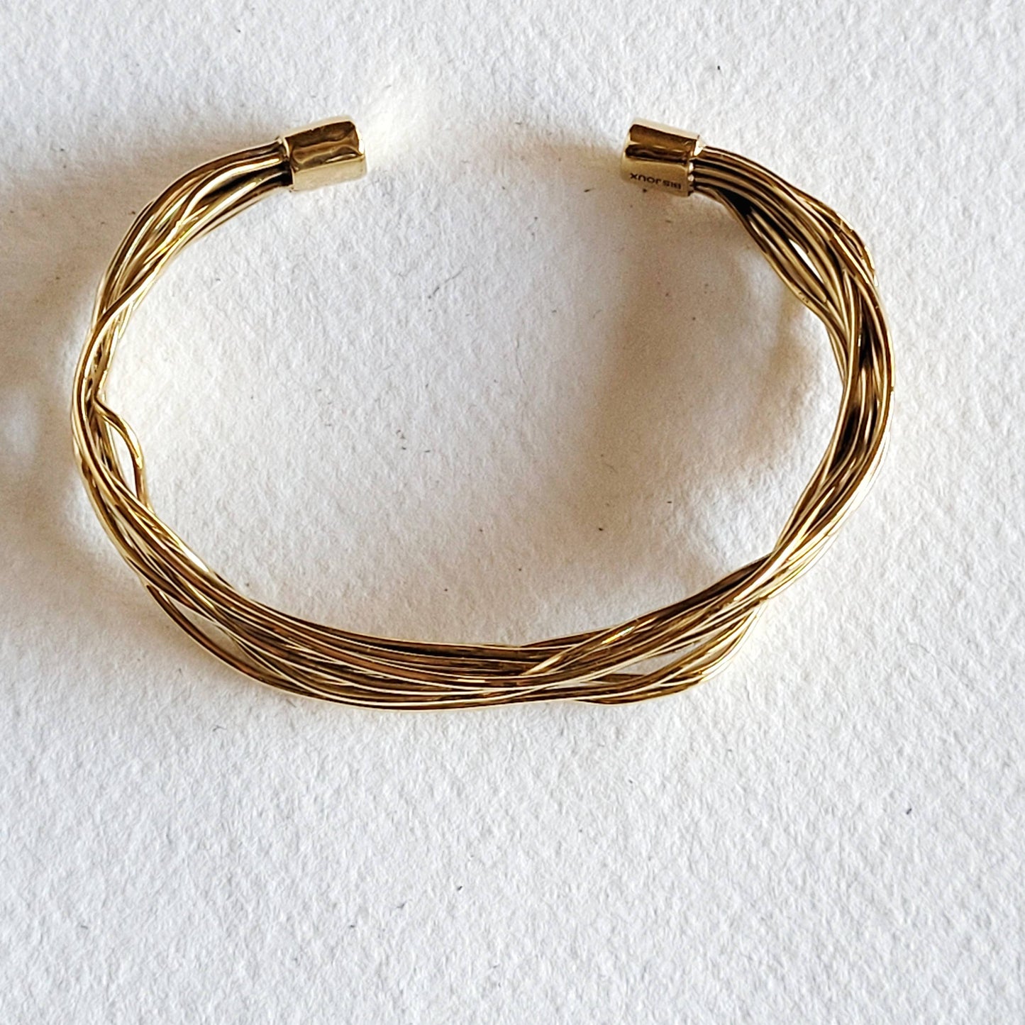 Twiggy Brass twig wire layered cuff bangle bracelet ring