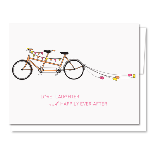 Wedding Bike - Letterpress Congratulations Card