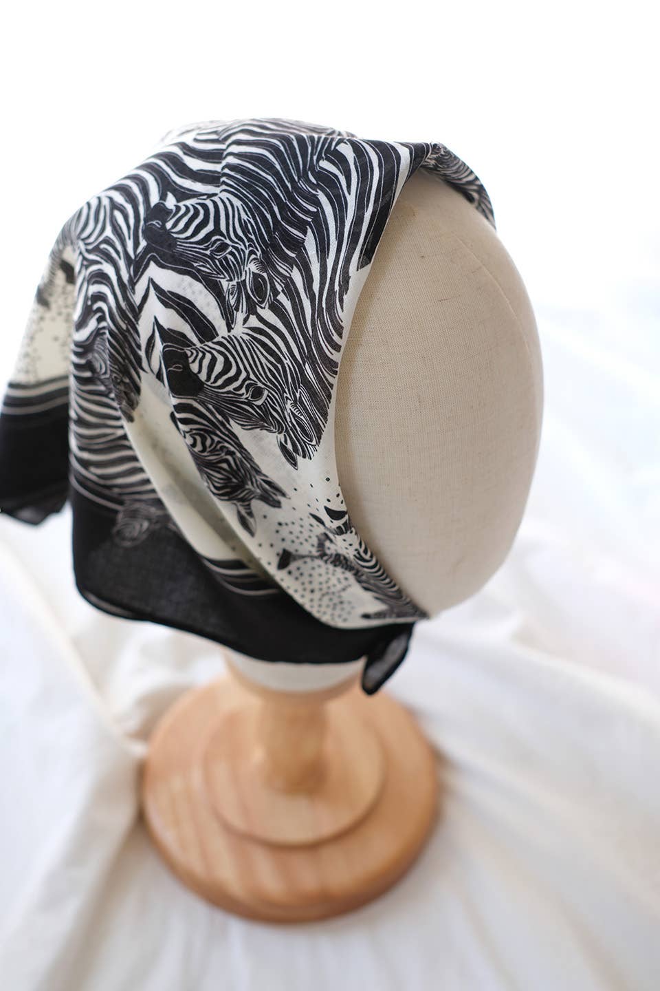 Zebra, "New Beginning" Bandana Scarf (B&W)