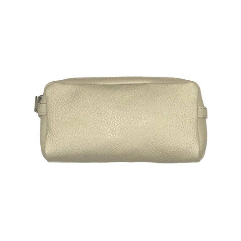 Women's High Quality Zippered Leather Toiletry Bag on Sale