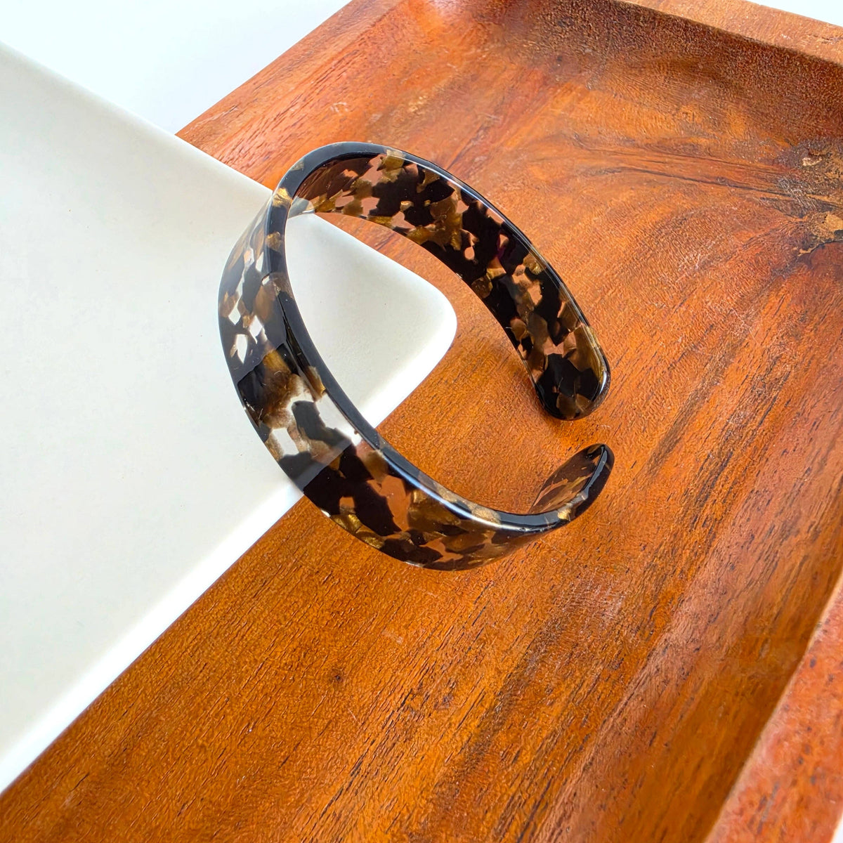 Brynn Bracelet - Black & Bronze - Small // Bangle, Cuff
