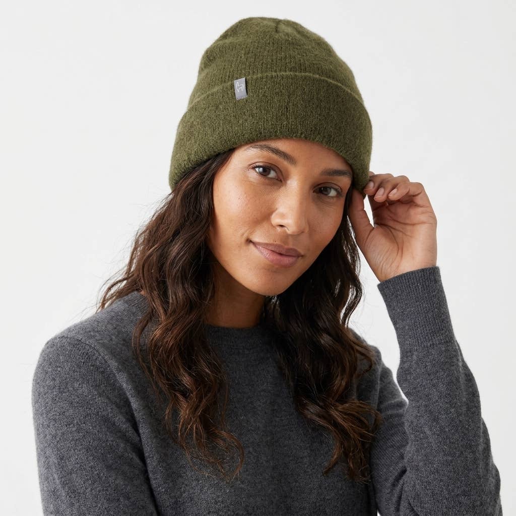 Alpaca Beanie Hat - Brushed - Beech