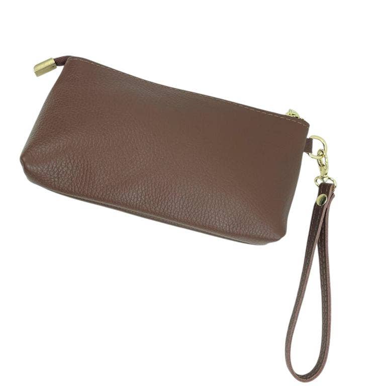 Italian Leather Toiletry Bag with Removable Short Handle