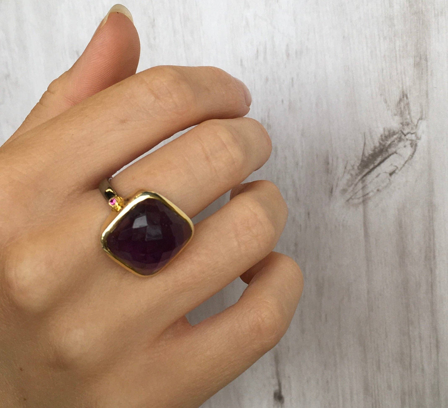 Mira Ruby Mixed Metal Ring