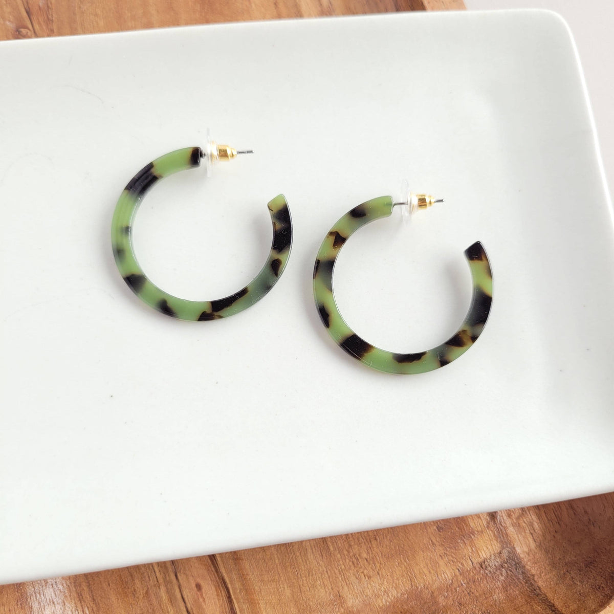 Camy Hoops - Olive Tortoise // Jewelry, Earrings, Fall