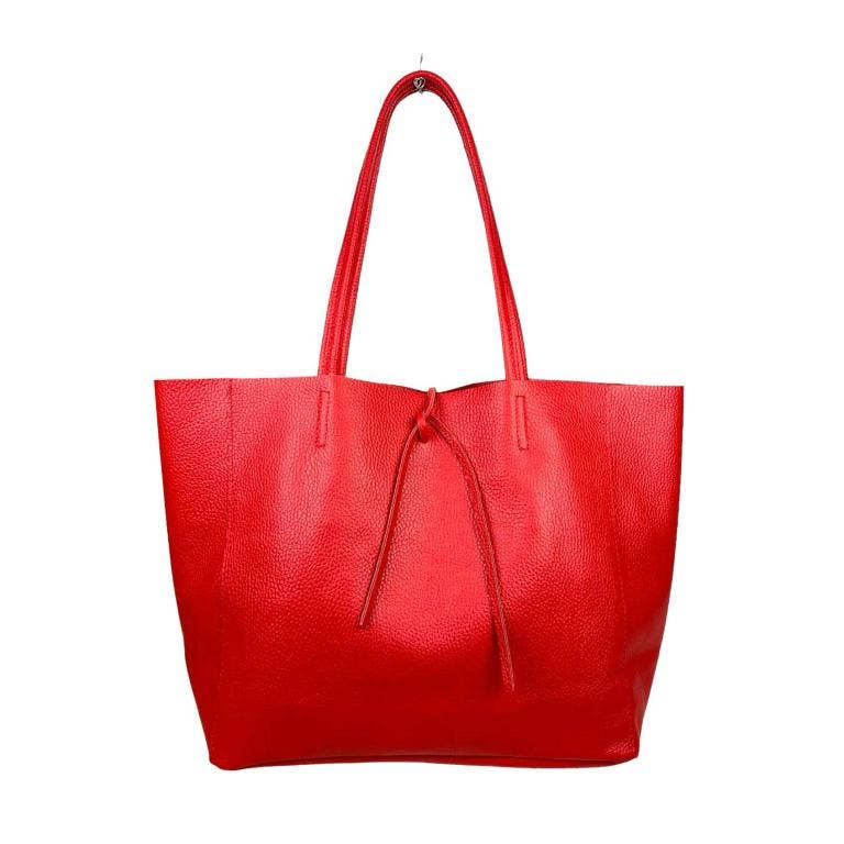 Leather Large University Shopper Bag