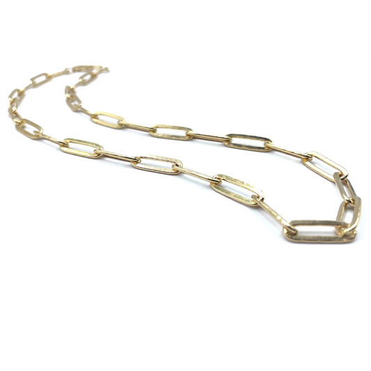 14k Gold-Filled Paperclip Extra Large Links Necklace - 16.5" Waterproof!
